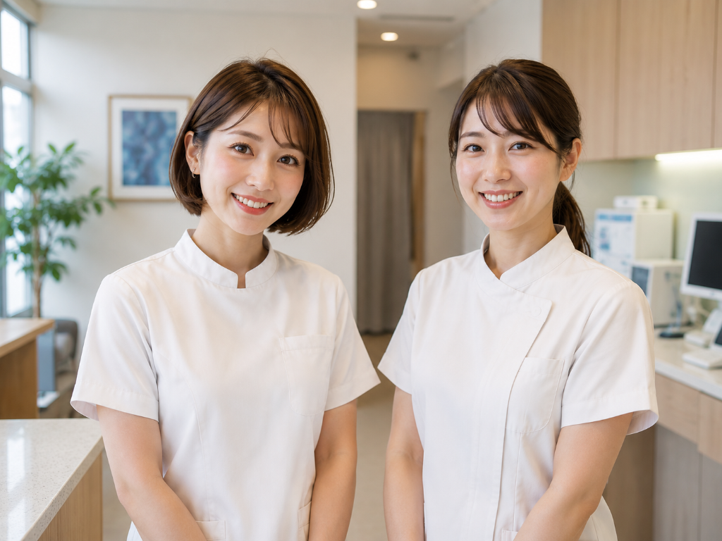 歯科クリニックの女性スタッフ2名